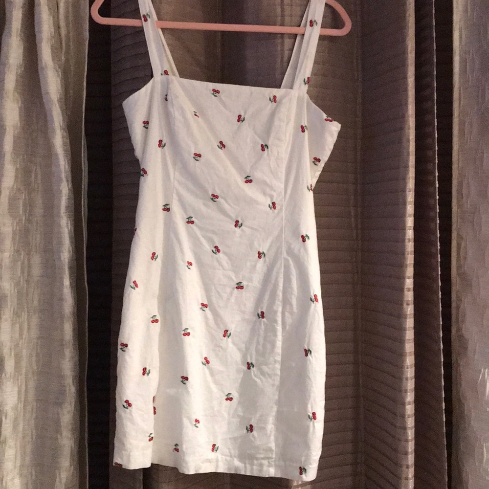 White cherry tight dress